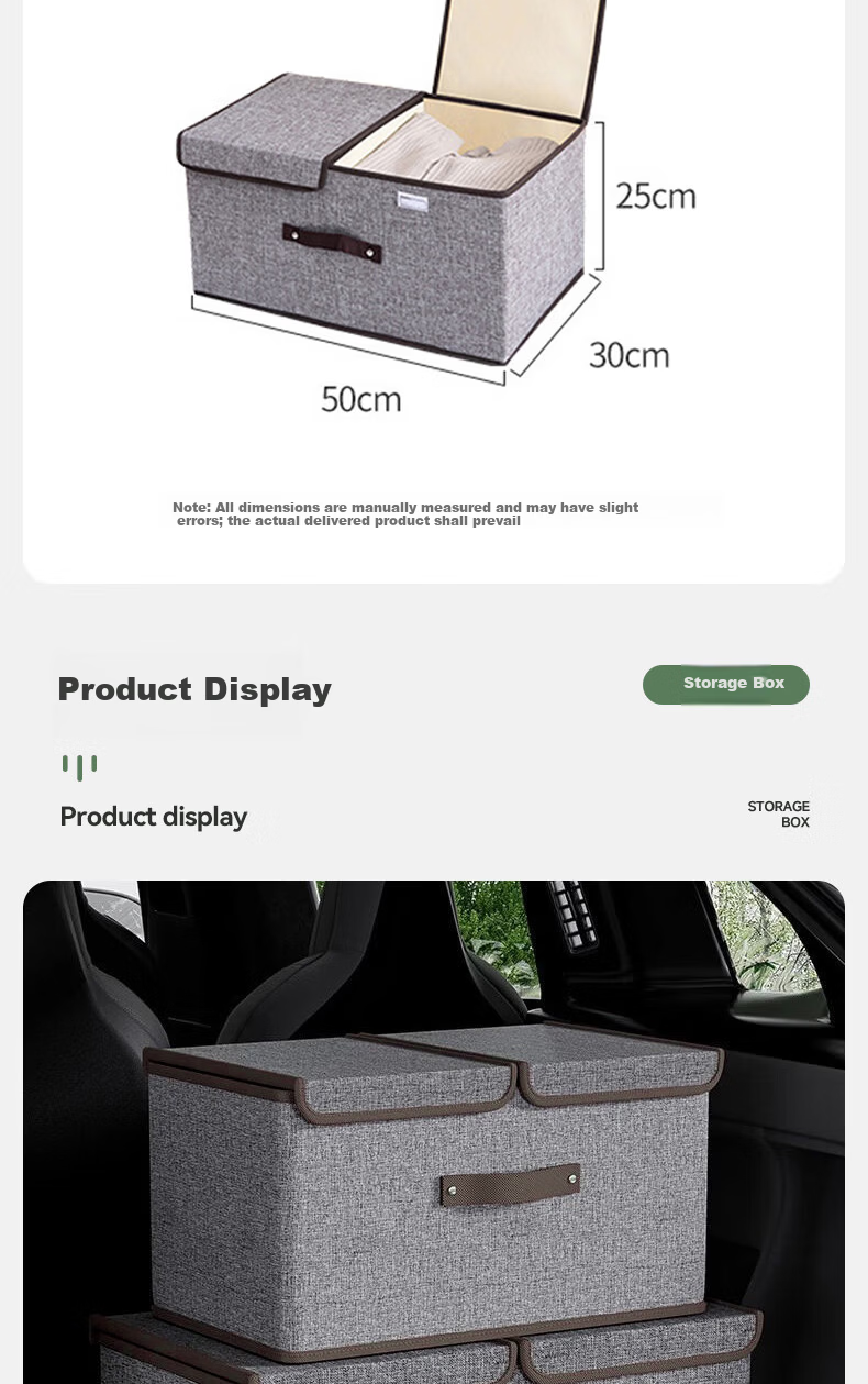 Kousu Car Trunk Storage Box Foldable Vehicle Organizer Storage Container 6