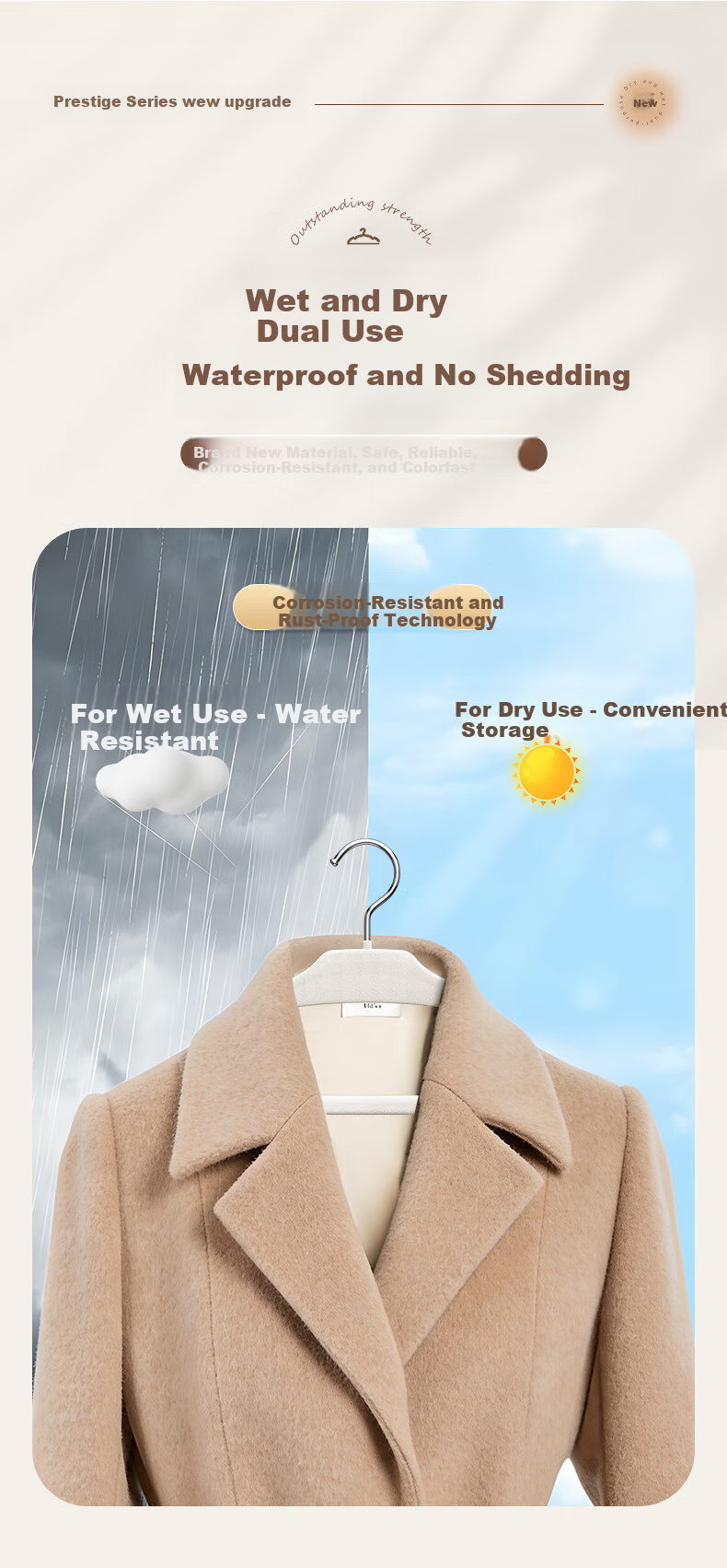 Baicaoyuan Flocked Non-Slip Hangers, Thickened Large Shoulder Protecting Clothes Hangers for Home Wardrobe, 10-Pack 8