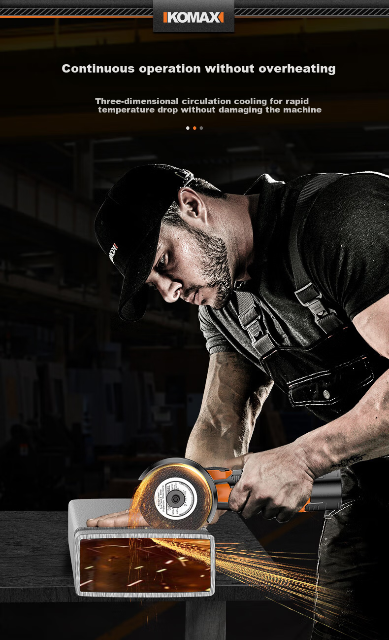 KOMAX Mini Angle Grinder Cordless Lithium Battery Polisher Multifunctional Small Rechargeable Hand Grinder Cutting Machine 10