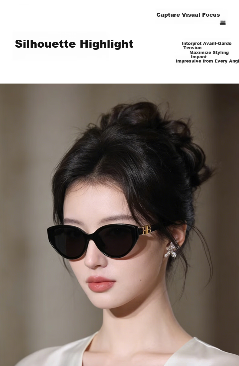 FENCHI Premium Cat Eye Sunglasses for Women 2026 New UV Protection Vintage Round Face Slimming Retro Sunglasses 4