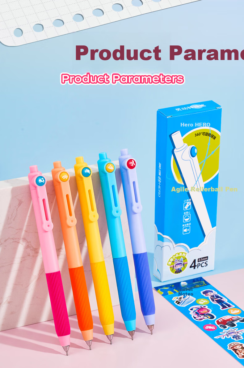 HERO P355 0.5mm Neutral Pen Bullet Tip Metal Barrel Blue Single Pack Premium Gift Box 10