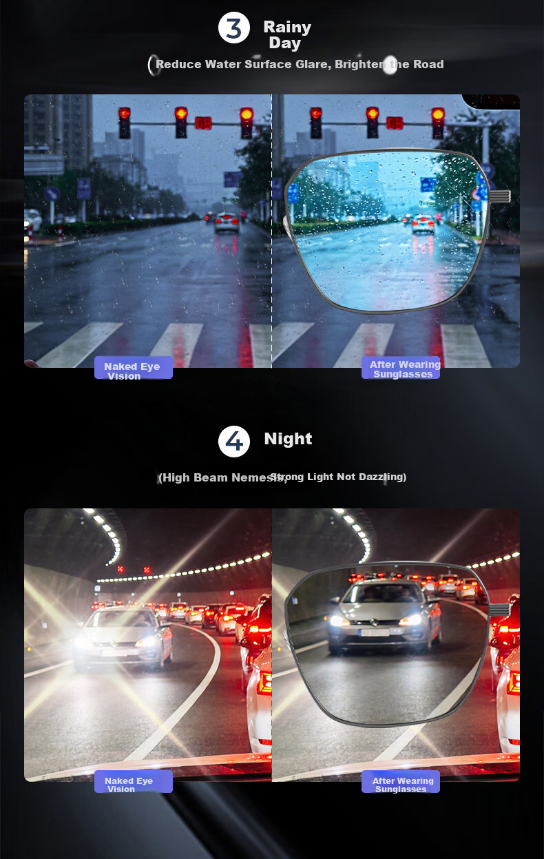 SsonTvte Day and Night Dual-Use Color-Changing Anti-Glare Night Vision Polarized Driving Sunglasses 6