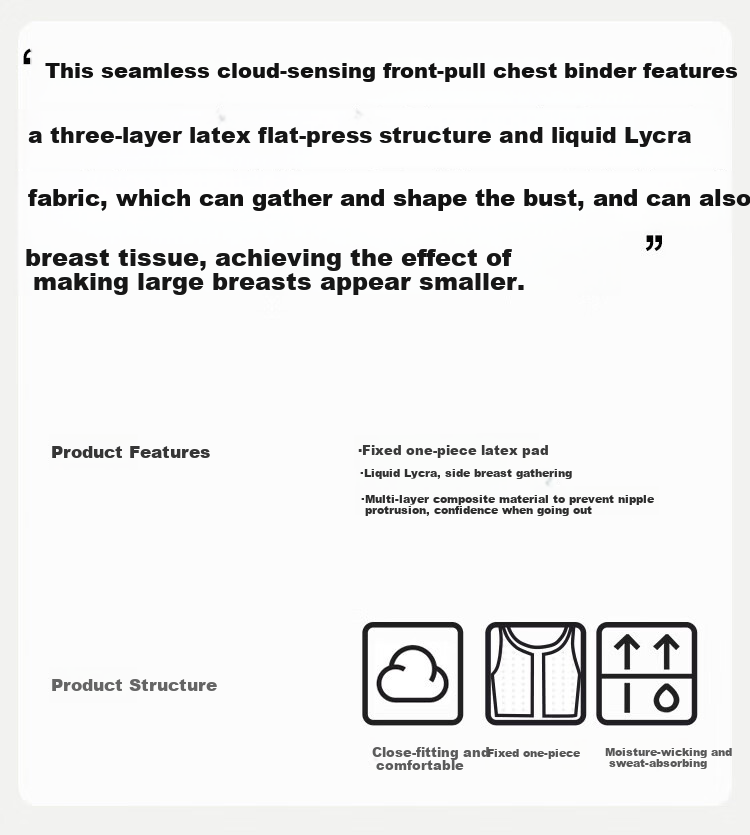 Caramella Sports Bra Spring Shockproof Vest Women's Chest Wrap Shaping Large Chest Minimizer Shapewear Student Cosplay Chest Binder 2