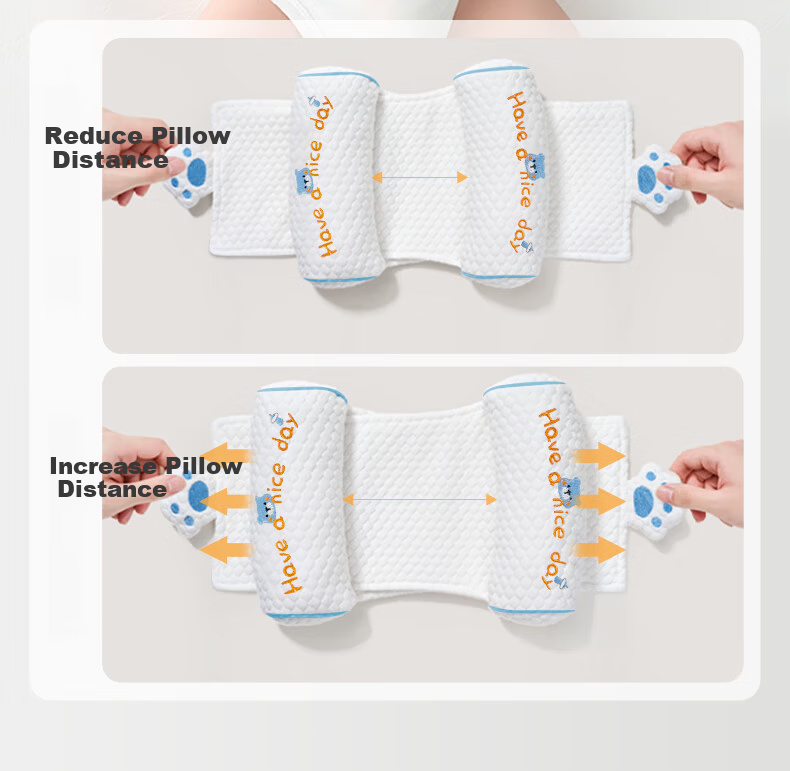 Ipoosi Baby Millet Shaping Pillow 0-6 Months Round Head Sleep Anti-Flat Head Removable Washable Newborn Adjustable Pillow 7
