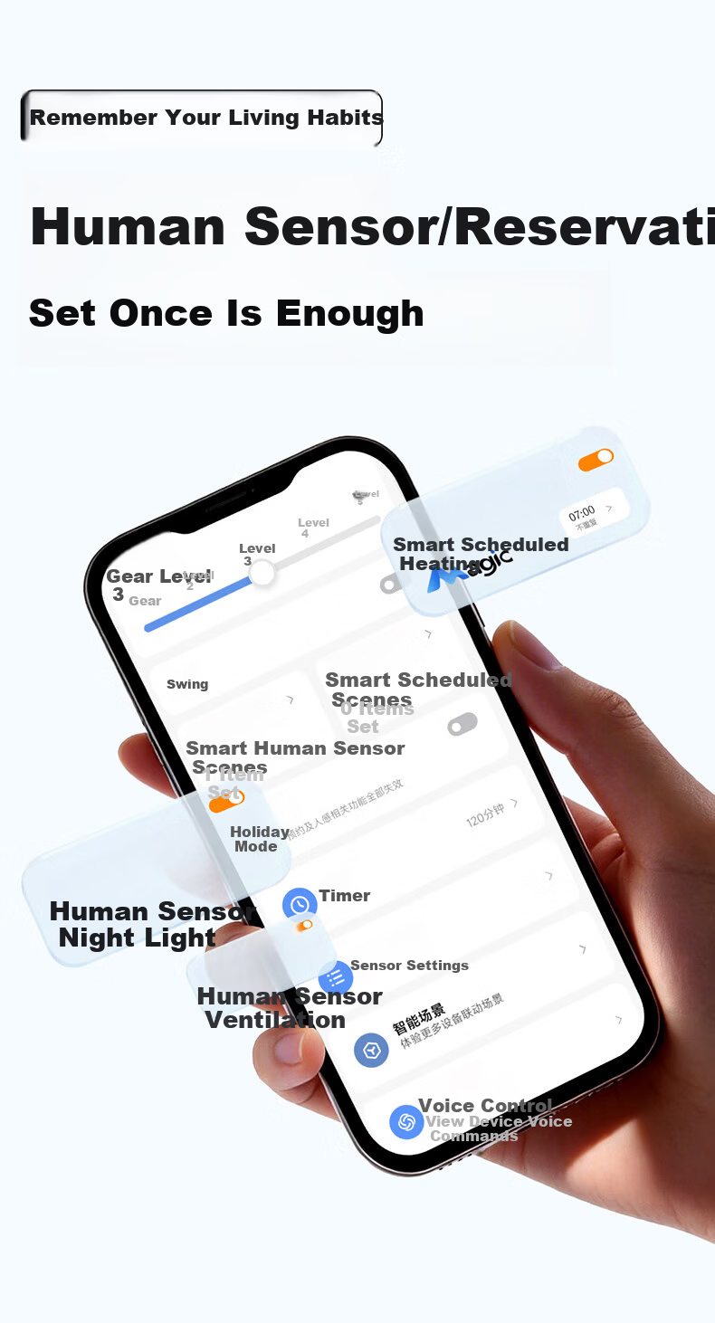 OPPLE Lighting Jing Series AI Human Sensor Smart Bathroom Heater Constant Temperature Sterilization Warm Air Jingzhi 8