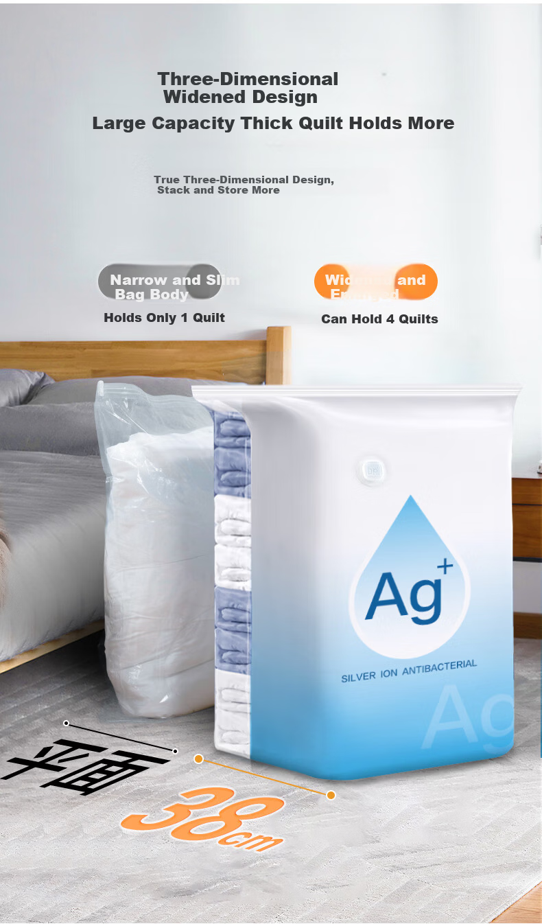 DR.STORAGE Antibacterial Vacuum Compression Storage Bags for Quilts and Clothes, 3D Bag 11-Piece Set 5