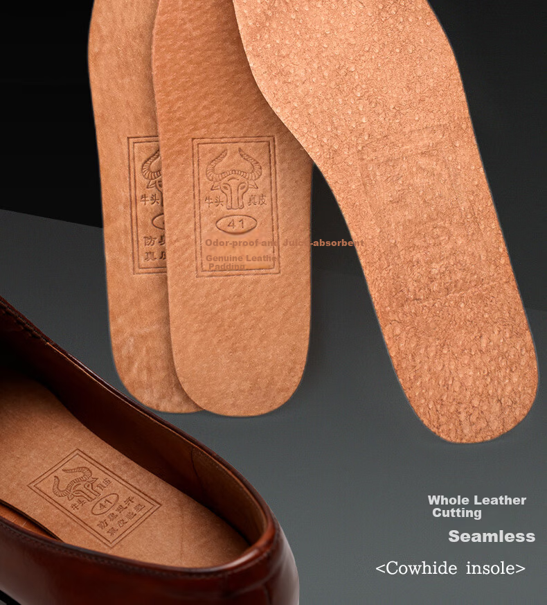 Huabaochi 2 Pairs Genuine Leather Insoles for Men and Women Breathable Sweat-Absorbing Odor-Resistant Ultra-Thin Comfortable Leather Shoe Inserts 3