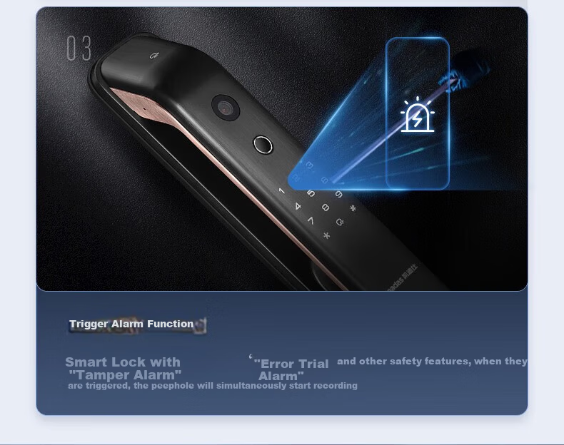 KAADAS Smart Door Lock Fingerprint Electronic Lock Sentinel Smart Peephole Lock Genesis K20 Pro Red Copper 4