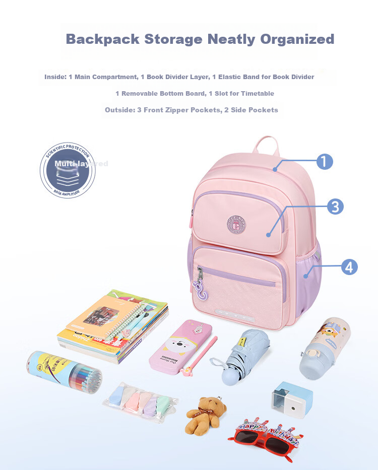 GOLF Primary School Boys Backpack Grades 1-3-6 Children's Ergonomic Large Capacity School Bag 12