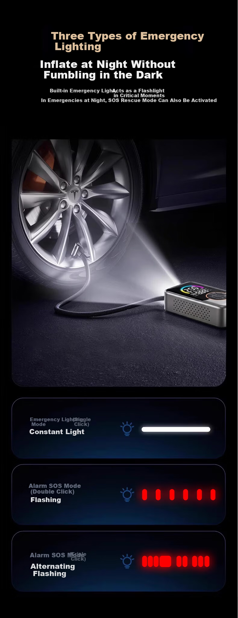 LINGCHEN Car Air Inflator Electric Tire Pump Wireless High-Pressure Tire Pressure Gauge for Xiaomi SU7 10