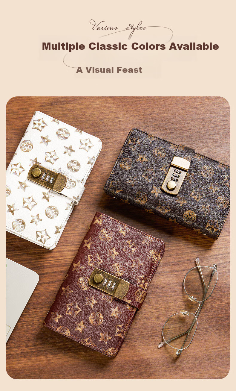 Weimei Cash Savings Book New Password Lock Large Capacity Children's Home Finance Waterproof Cash and Banknote Storage Protective Cover Money Organizer Regular Deposit Storage Book 2