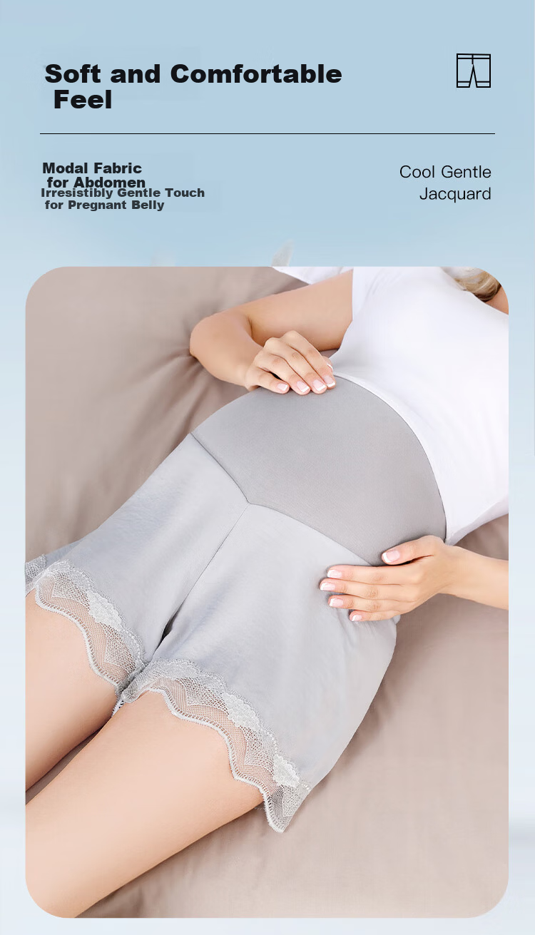 JOYNCLEON Maternity Ice Silk Shorts for Women Summer Anti-Exposure Safety Thin Leggings Skin Color L jyk17139 4
