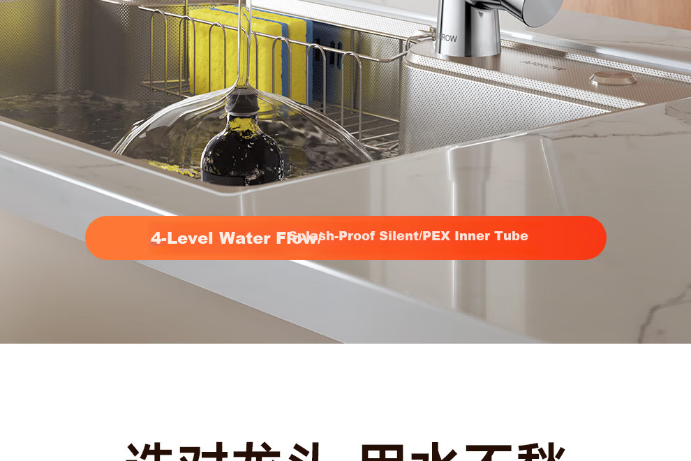 ARROW HY Kitchen Hot and Cold Water Faucet Splash-Proof Rotatable Brass Pull-Out Faucet AE45303CP 2