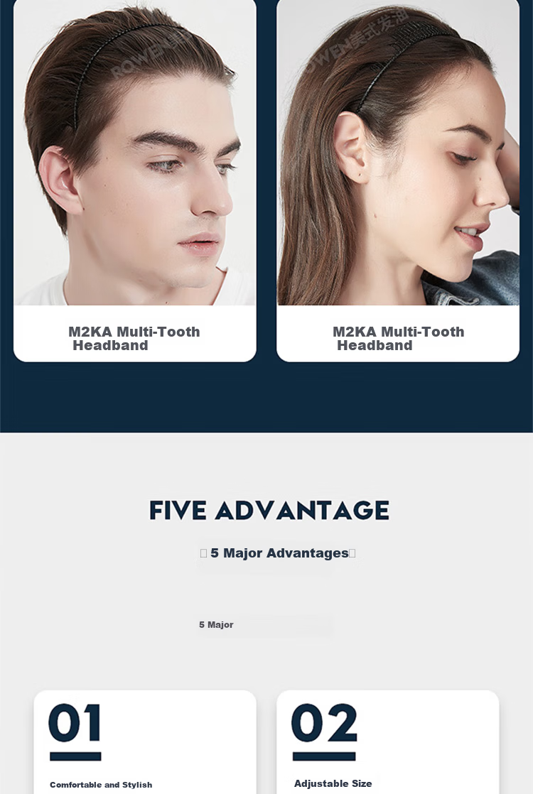 M2KA Men's Airy High-End Non-Tight Sports Headband Invisible Hairband for Bangs and Long Hair Face Washing Black*1 Piece 6