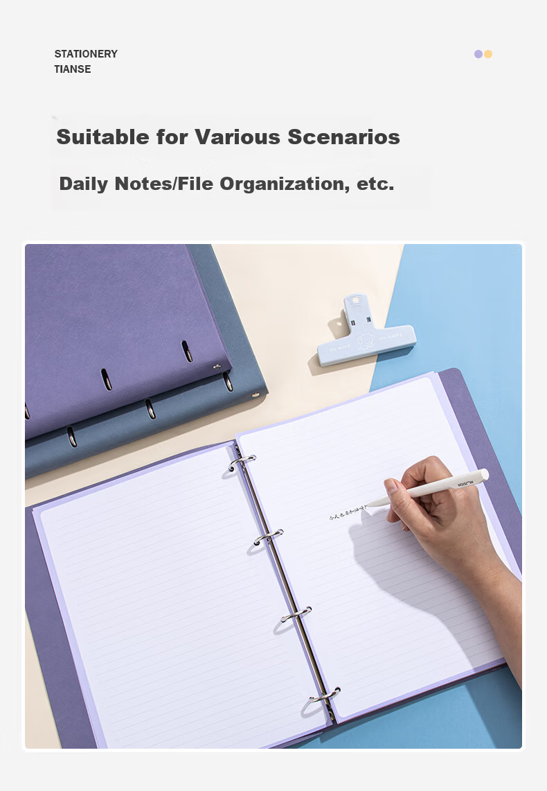 TIANSE American Style Thin Crispy Tearable A4 Loose-leaf Notebook Student Exam Mistake Note Pink Sakura TS-4215 6