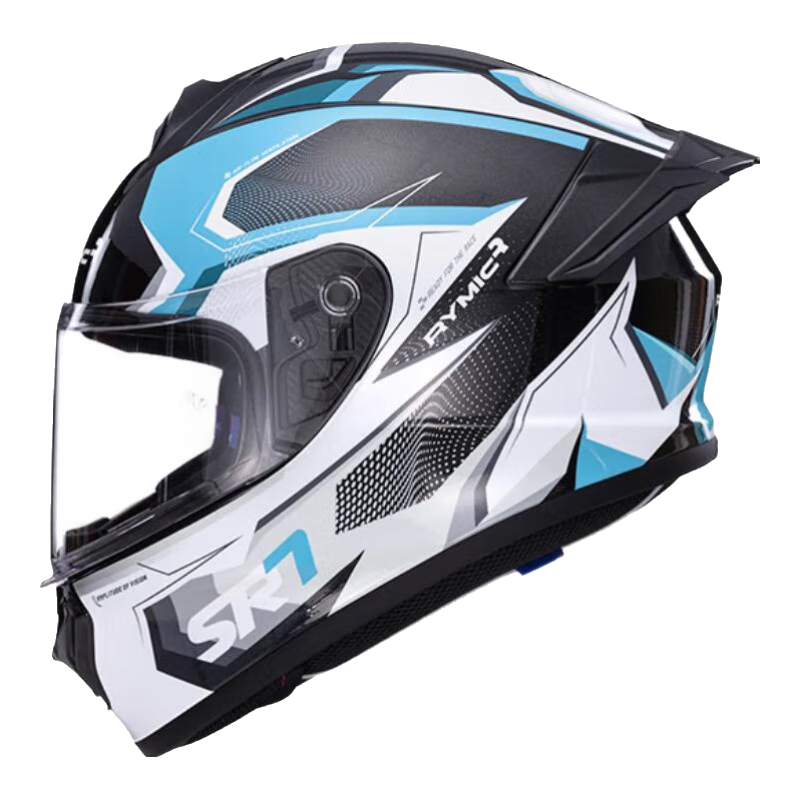 RYMIC Motorcycle Helmet, Full-Face, 3C Certified, Professional Motorbike Riding Helmet, All-Season, for Men And Women, 977 Blue-Gray Flying Blade, XXL