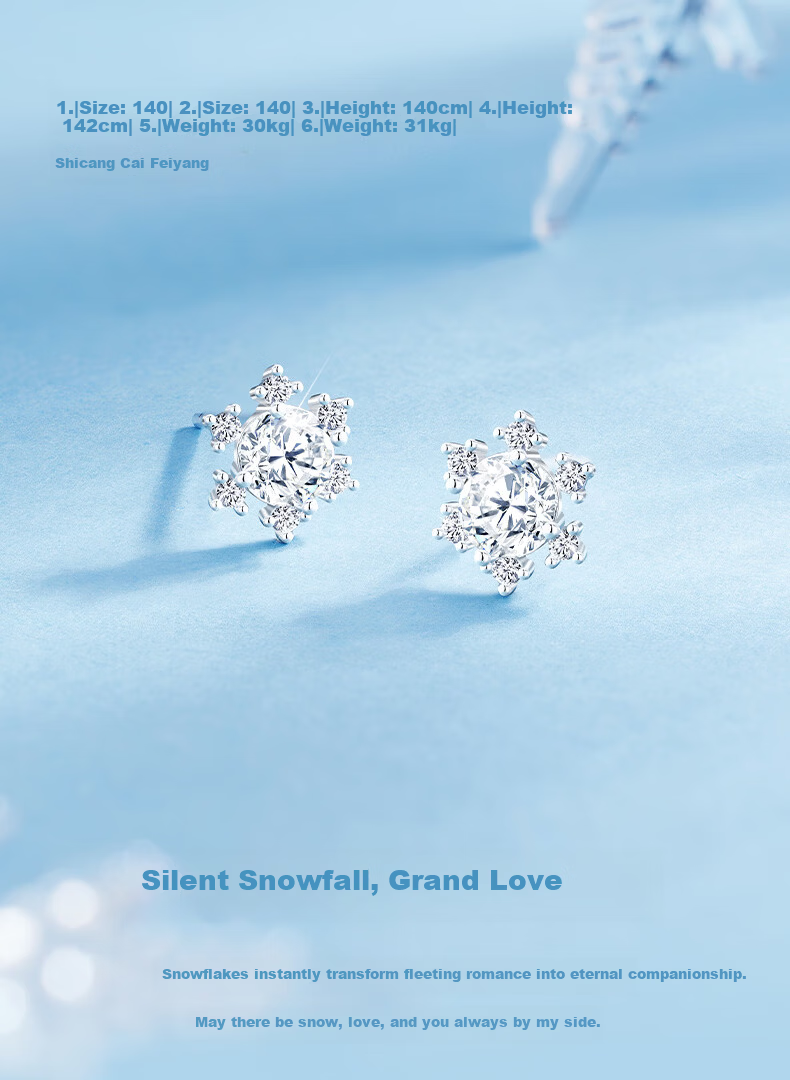 GLTEN Snowflake 999 Pure Silver Earrings Women's Studs Hoops Luxury 2026 New Birthday Gift for Girlfriend Wife 4