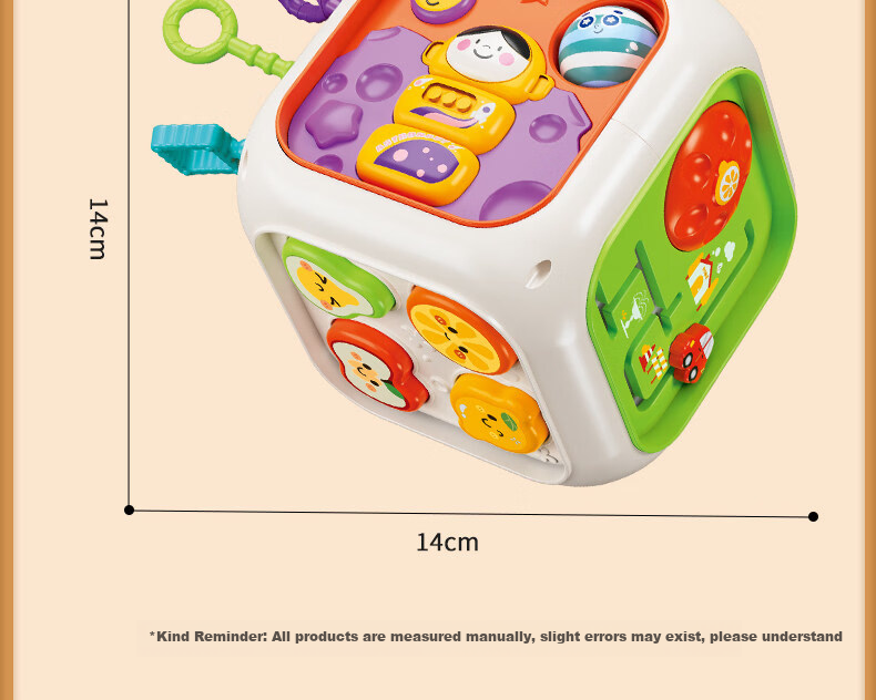 Besnay Baby Toy Hand Drum Six-Sided Educational Montessori Early Learning Gift for Children 12