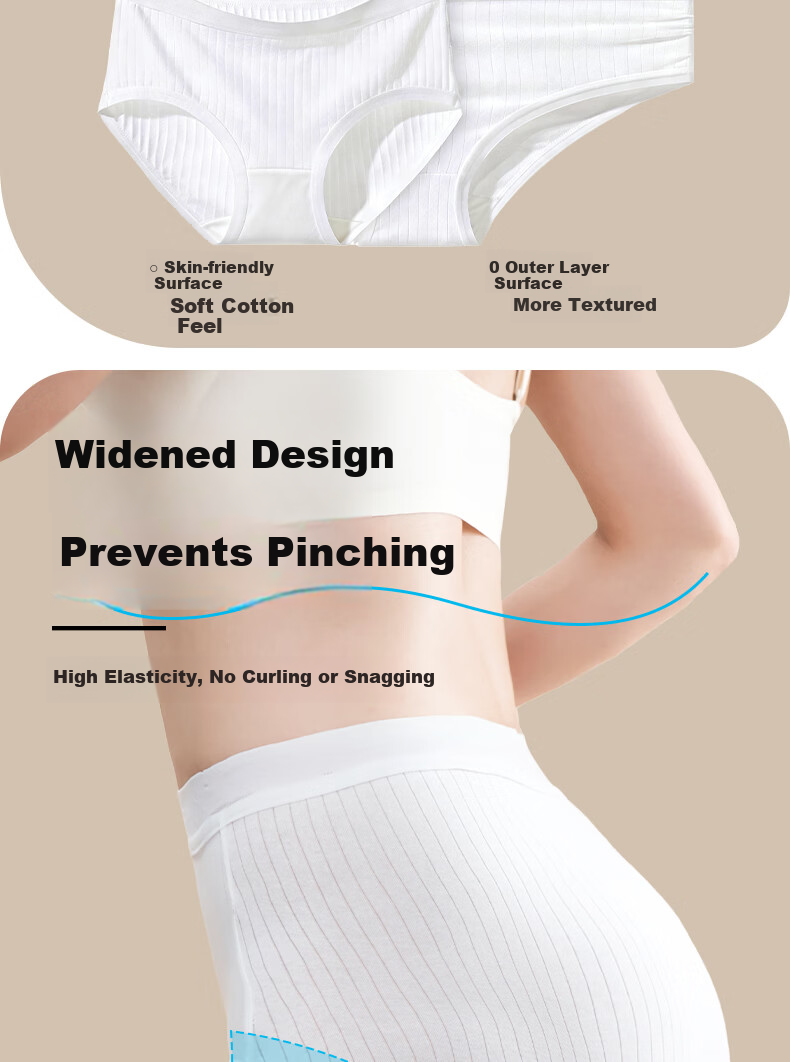 Junri Disposable Women's Underwear Milk Silk 10A Grade HPV Resistant Sterile Travel Portable Wash-Free Breathable Comfortable Underwear 10 Pieces 18