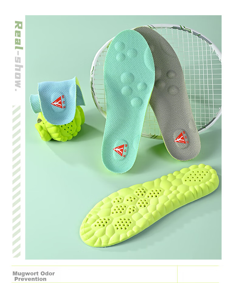 Zulijian Sports Military Training Insoles for Men, Mugwort Sweat-Absorbing, Odor-Resistant, Antibacterial, Long-Standing Arch Support, Green Gray, 2 Pairs, Size 41-42 16