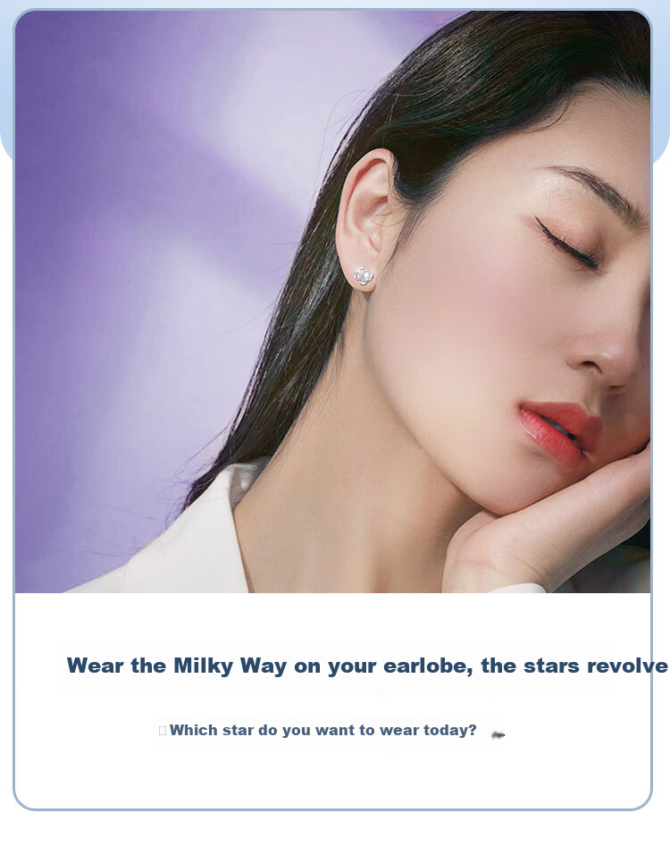 Mini&yaya 【Price Guarantee 618】999 Silver Needle Weekly Day Earrings Luxury Ear Jewelry Set 2026 New Birthday Gift 3