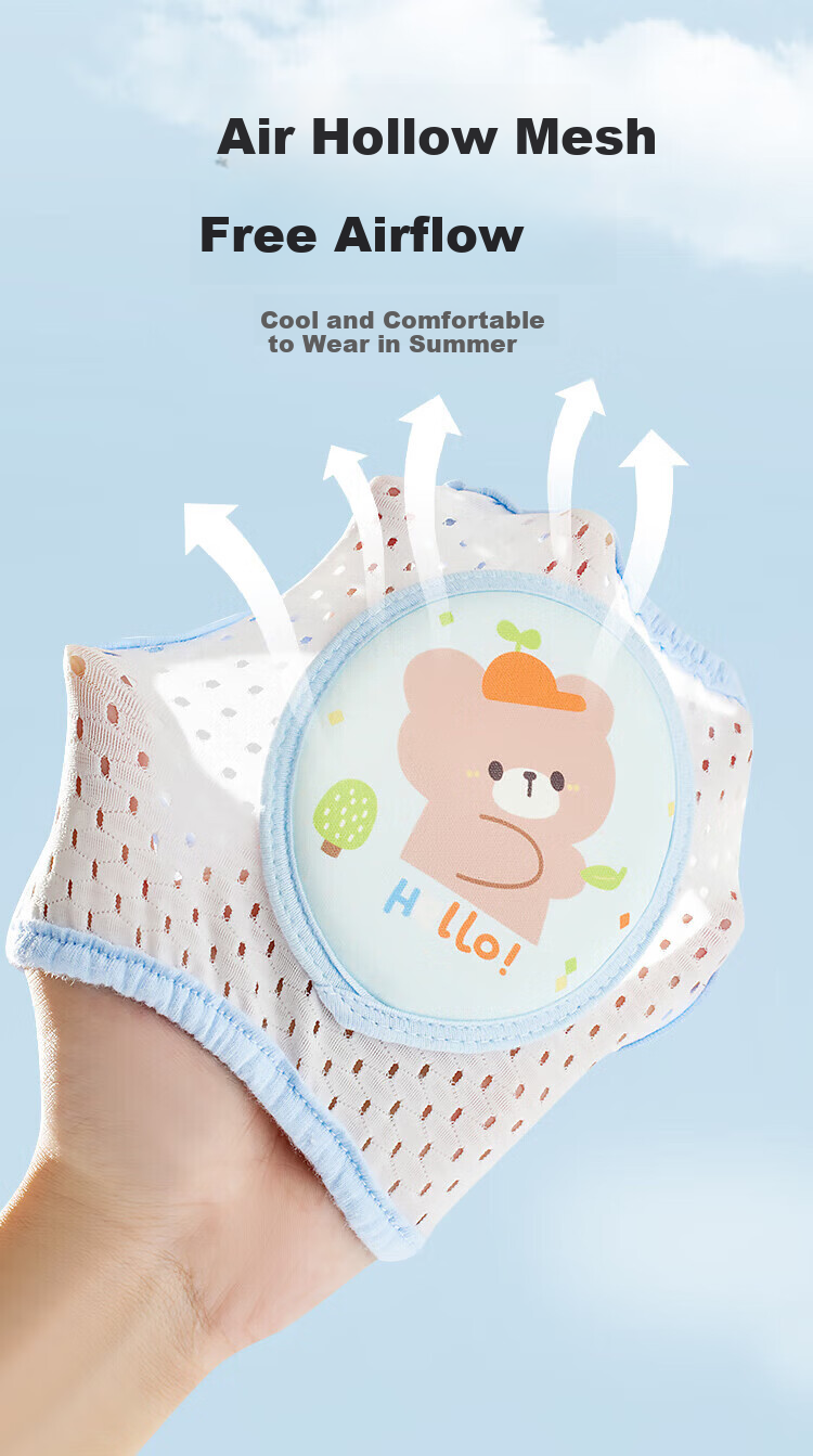 Aibao Baby Knee Pads Summer Ice Silk Crawling Knee Elbow Pads Toddler Walking Anti-Collision Cute Bunny S359 4