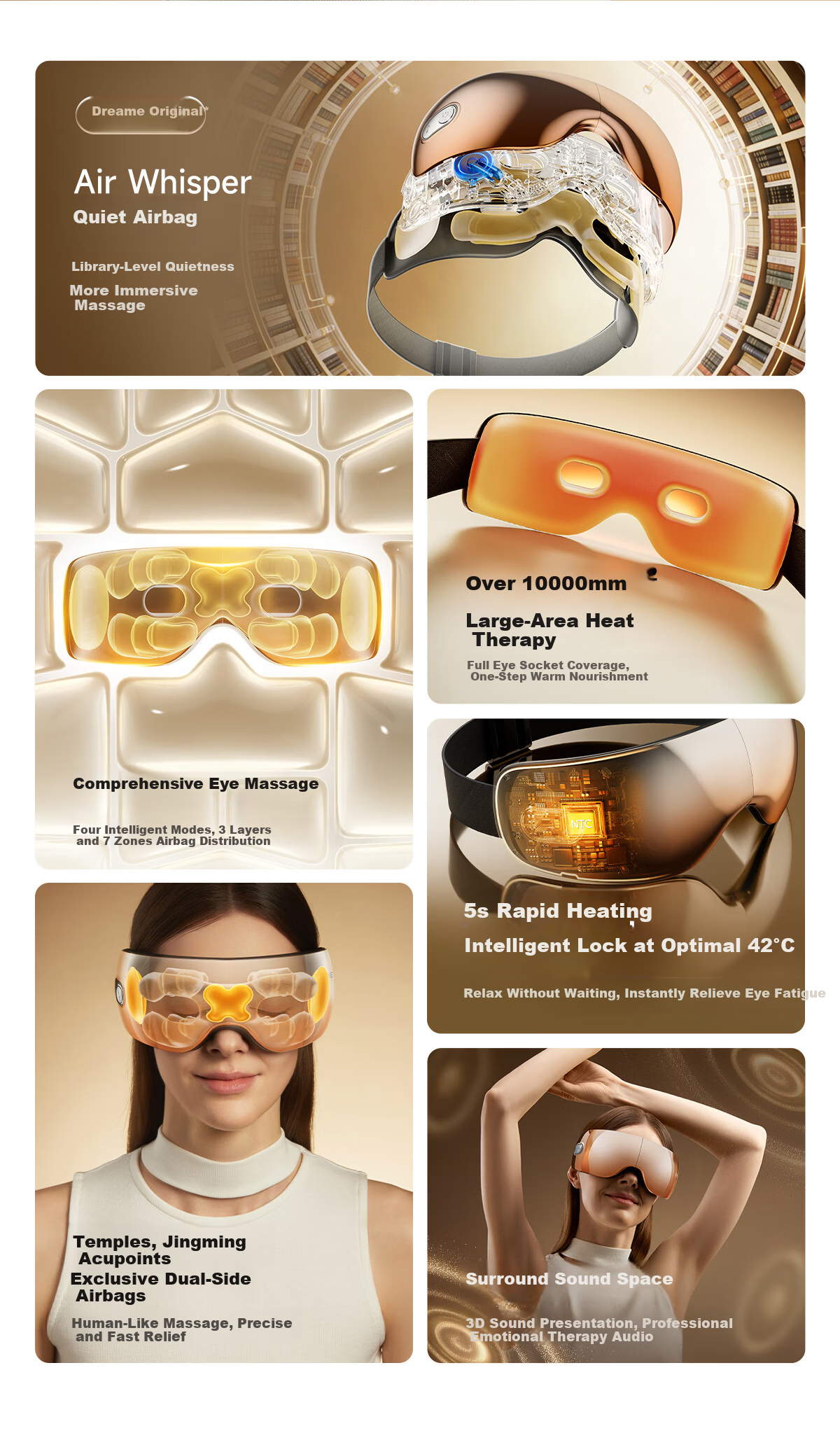Dreame Smart Eye Massager Titanium Nitride Hot and Cold Compress Eye Care Device Liquid Silicone Vibration Steam Eye Mask E50Pro Practical Birthday Gift for Boyfriend and Girlfriend Children's Day Pre 3