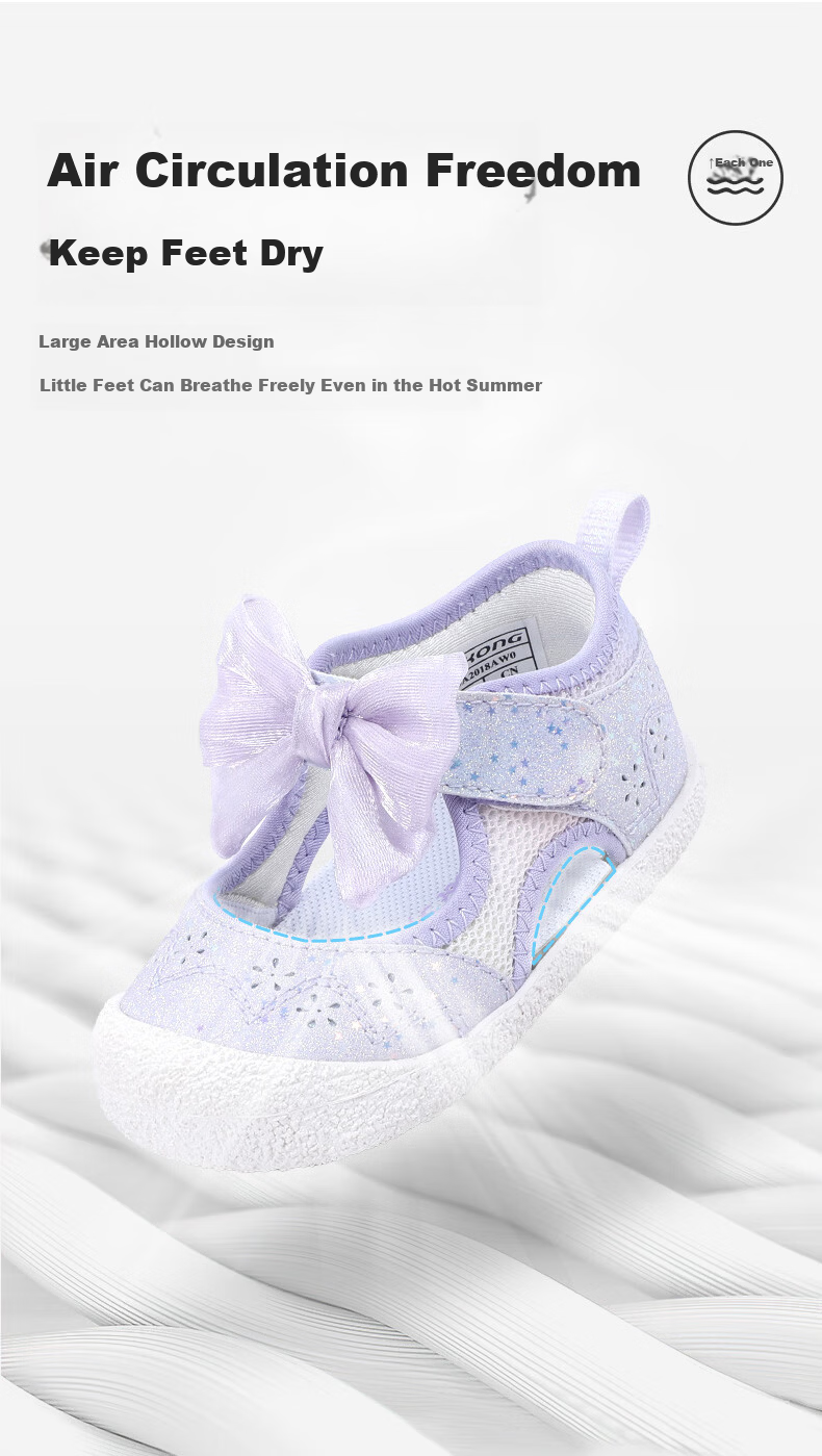 DR·KONG Toddler Walking Shoes Summer Girls Baby Cute Princess Children's Sandals 2S13A2018AW Purple Size 19 3