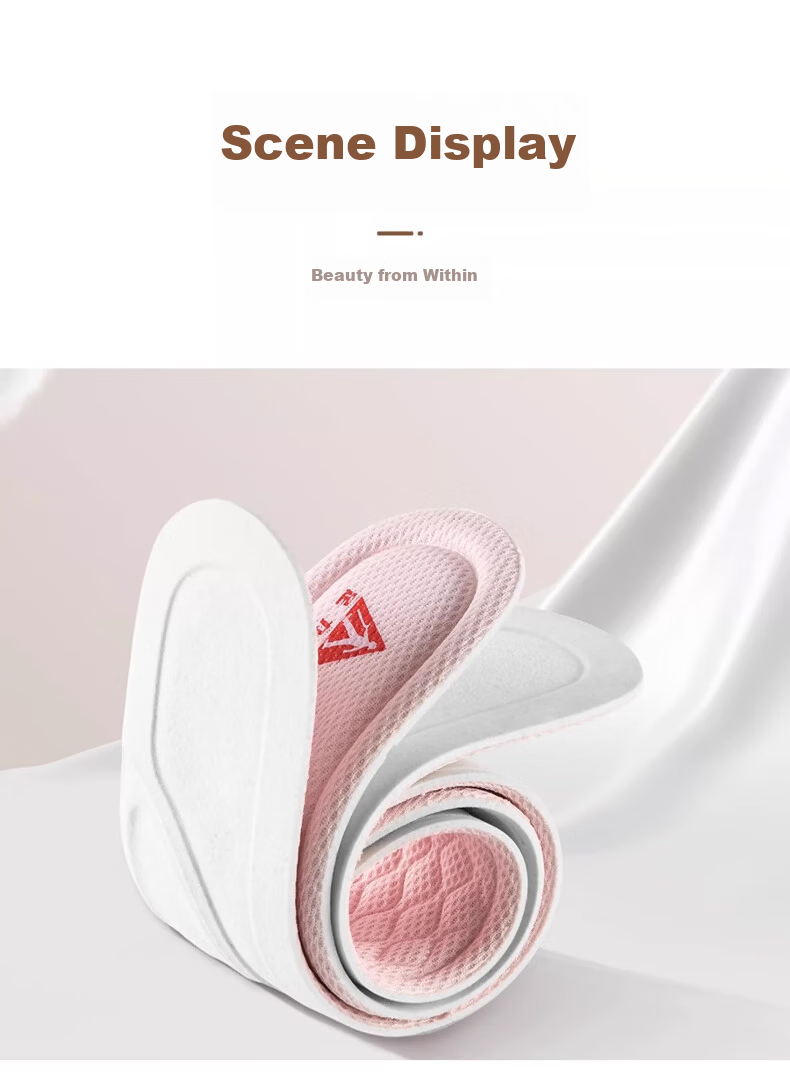 Zulijian Autumn Winter Non-Slip Insoles Thin Mugwort Deodorizing Sweat-Absorbing Soft Comfortable Sole Pink 1 Pair Size 37-38 9