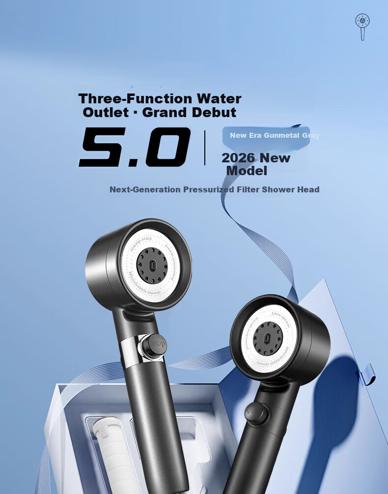 IVORPO [Germany] Turbo Boost Shower Head Set Handheld High-Pressure Powerful Water Flow Showerhead 1
