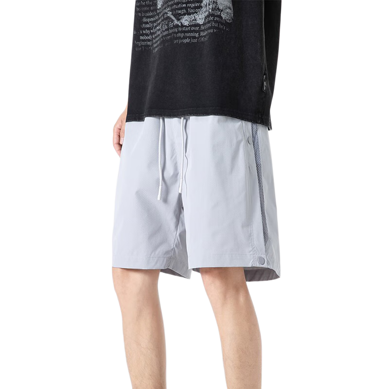 Foss Phil Men's Shorts, Summer Ice Silk Quick-Dry Casual Loose Breathable Cargo Sports Pants K007 Cloud Gray XL