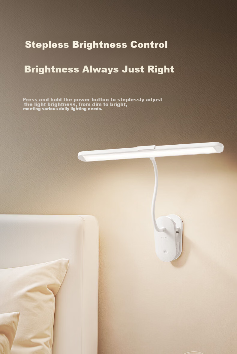 Bull Clip-On Eye Protection Desk Lamp Adjustable Clip Light Bedside Reading Lamp for Students Dormitory Multi-Scene Use 16
