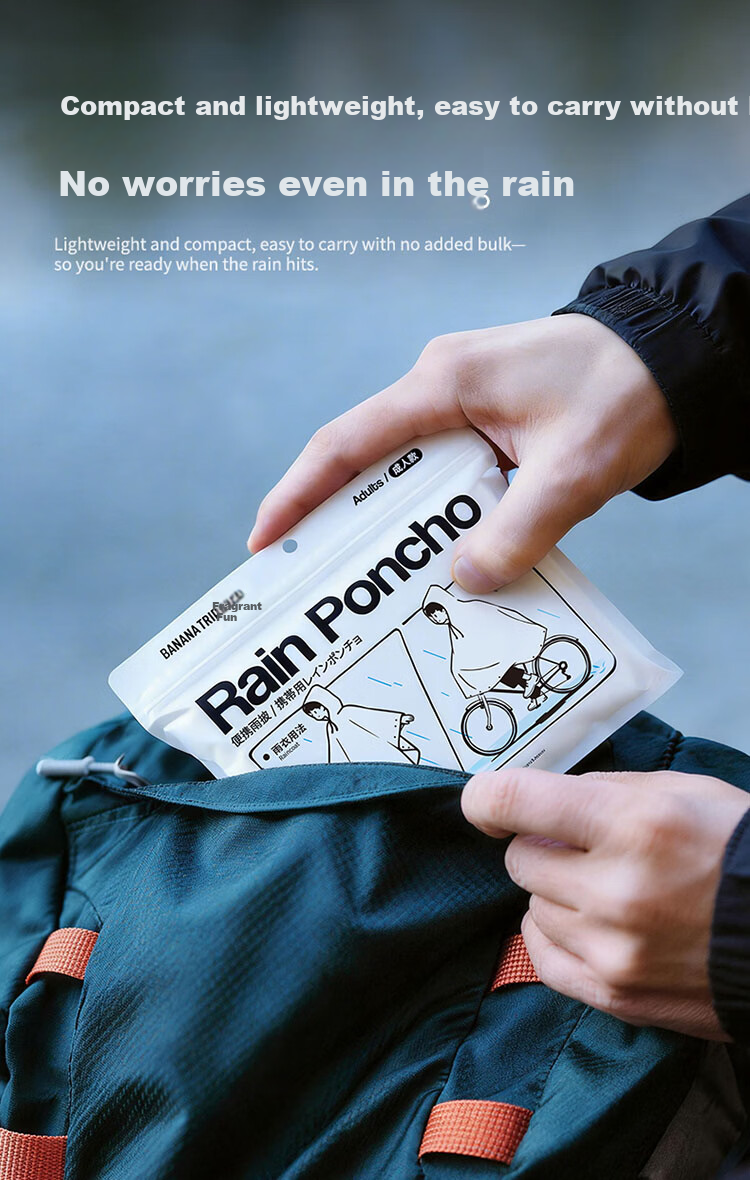 BANANA TRIP Disposable Raincoat Backpack-Friendly School Cycling Rain Poncho [New Material] Thickened Portable Kids Raincoat 2