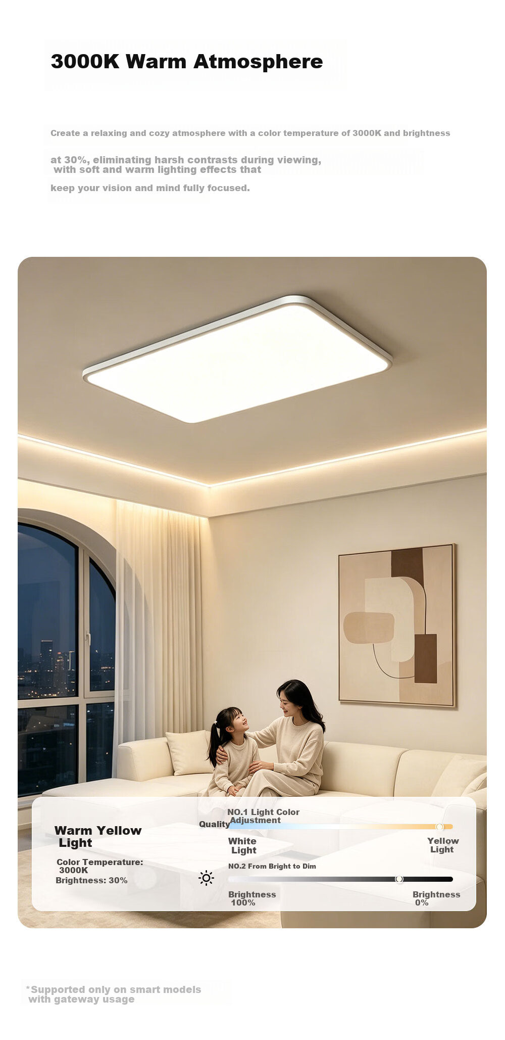 Kuka LED Ceiling Light Minimalist Eye-Care Ultra-Thin Purike Living Room Bedroom Lamp 110cm Offline Voice Control [Installation Included] 14