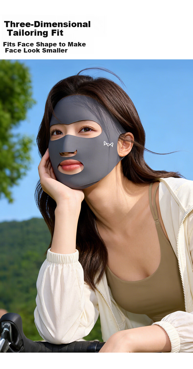 Miiow Full Face Sunscreen Mask for Women UV Protection Summer Sports Breathable Running Sunshade Face Bikini with Mouth and Nose Coverage 8