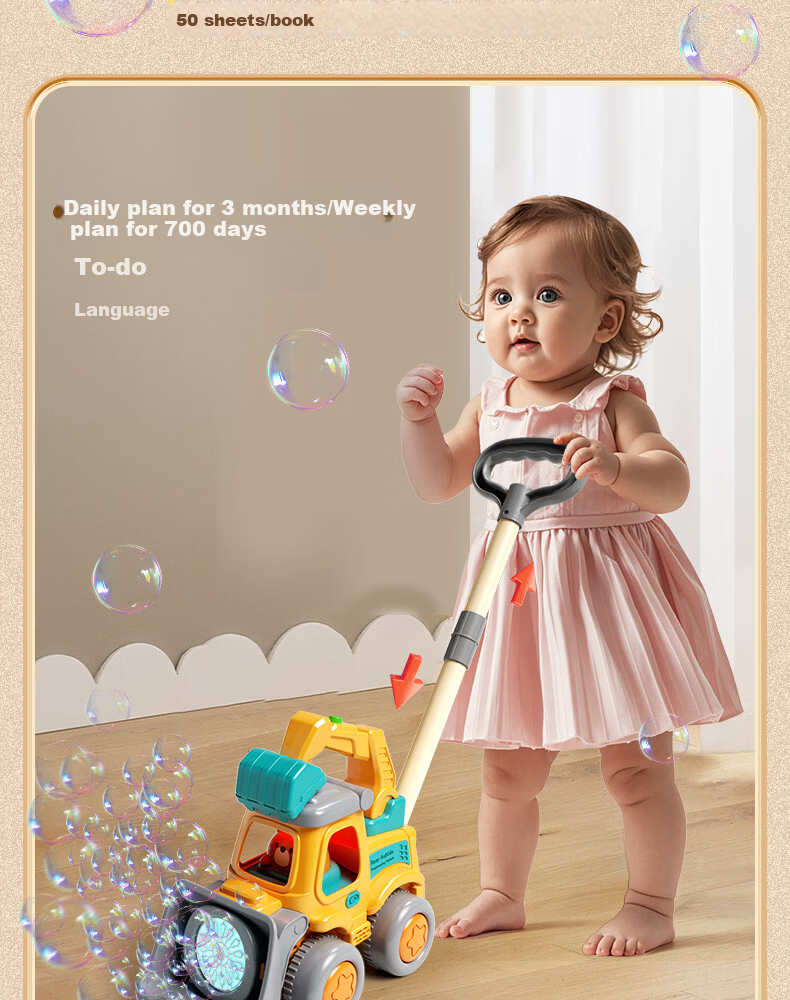 Dimanqi Children's Excavator Bubble Blower Walker Baby Push Toy Birthday Gift for Children's Day 8