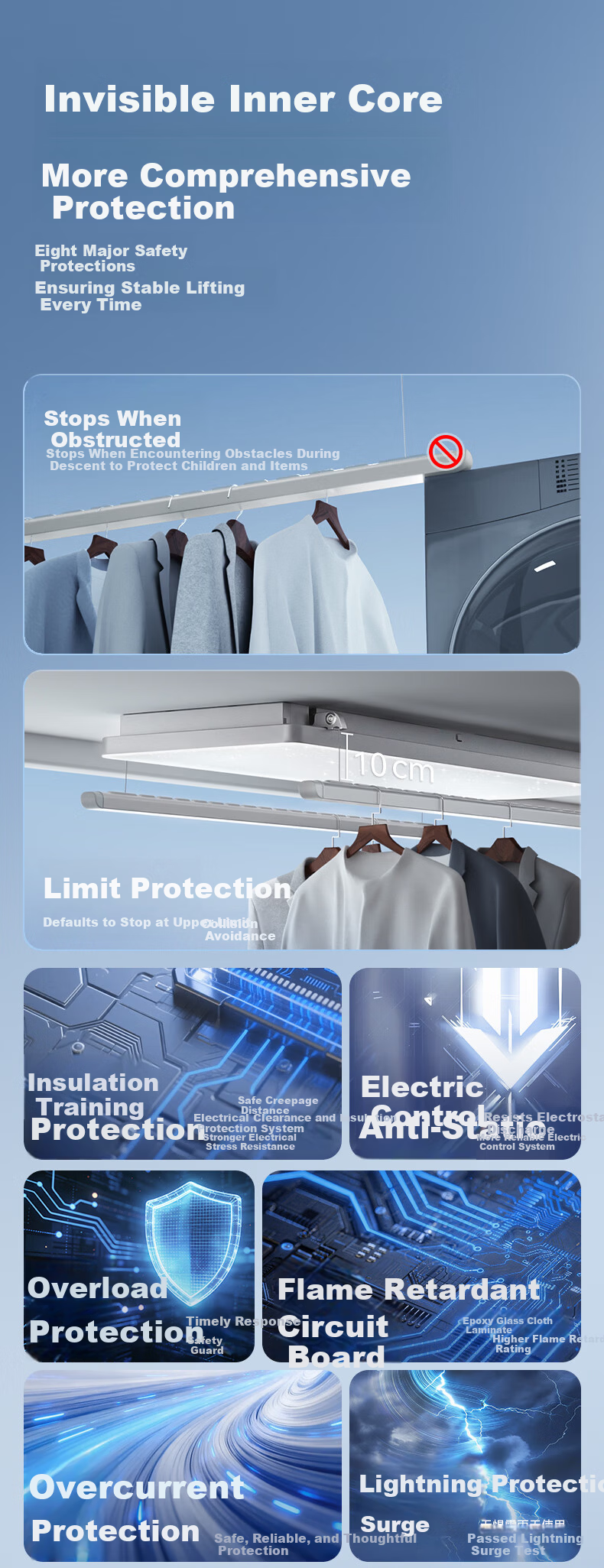 Mr. Bang Smart Electric Clothes Drying Rack Invisible Ultra-thin Quilt Drying with Starry Sky Light Lighting [L22pro] 17