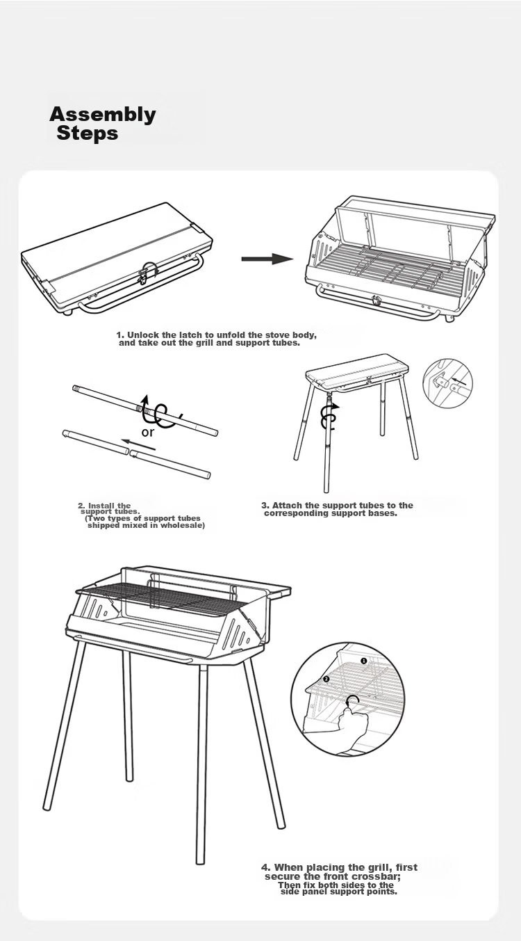 Naturehike Portable Foldable Vertical Charcoal BBQ Grill Outdoor Camping Barbecue Rack for 5-10 People 24