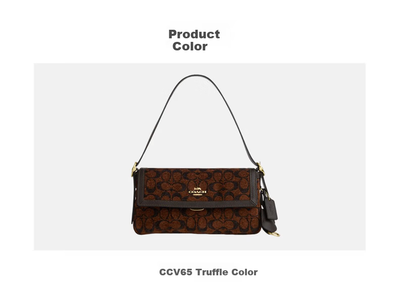 COACH Women's ETTA Classic Logo Shoulder Crossbody Bag Truffle CCV65 4