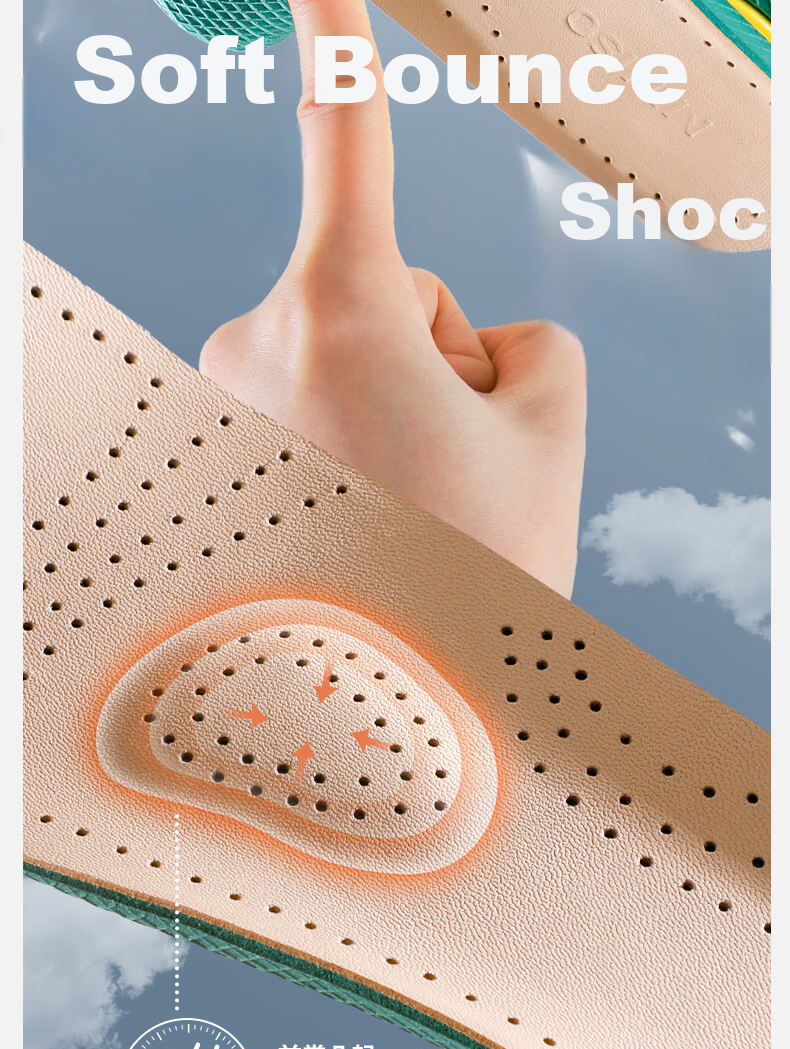 MINISO Sheepskin Insoles Sweat-Absorbing Breathable Shock-Absorbing Soft Anti-Odor Durable Comfort Insoles Size 39-40 9