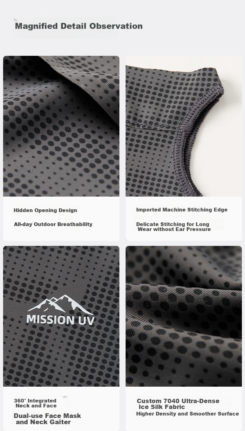 MISSION UV Ice Silk Sun Protection Face Mask for Men, Cycling and Mountaineering, Summer UV Protection Neck Cover, Full Face Sun Shield Mask 9