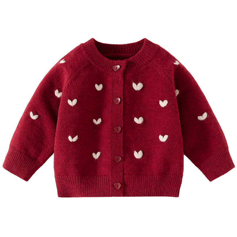 Banxidi Girls Sweater Spring New Children's Stylish Princess Cardigan Baby Spring Autumn Knitwear New Year Outfit Festival Clothes