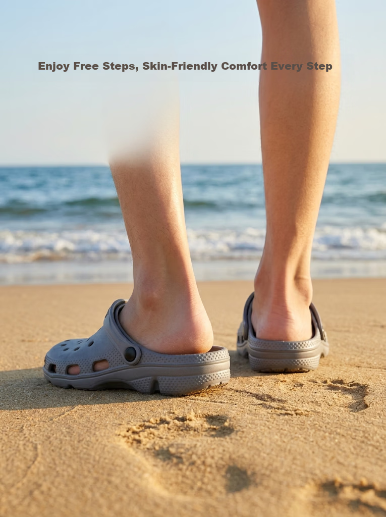 ABFE Men's Summer Clog Sandals Closed-Toe Slip-Resistant Odor-Resistant Dual-Purpose Beach Sandals Black Size 43 1