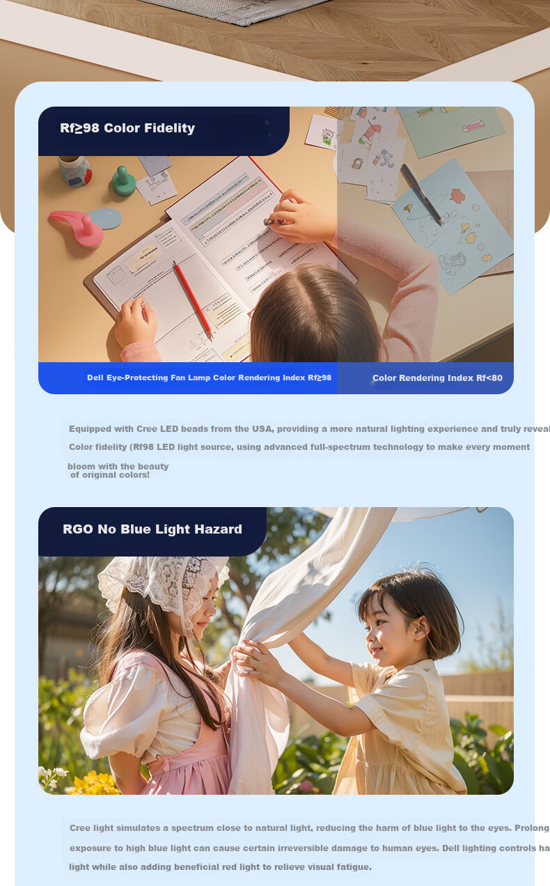 Dell Fan Light Pure Eye Protection Bedroom Invisible Fan LED Ceiling Fan Light Integrated Dining Room Light with Fan Installation Included 17