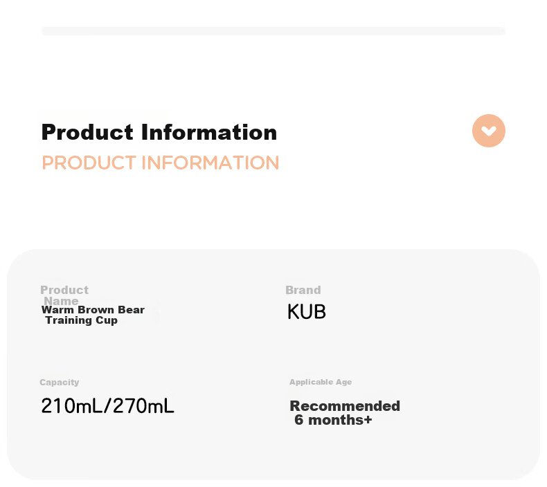 KUB Children's Straw Cup Baby Water Bottle PPSU Training Cup Direct Drinking Baby Bottle Duckbill Warm Brown Bear 210ml 11