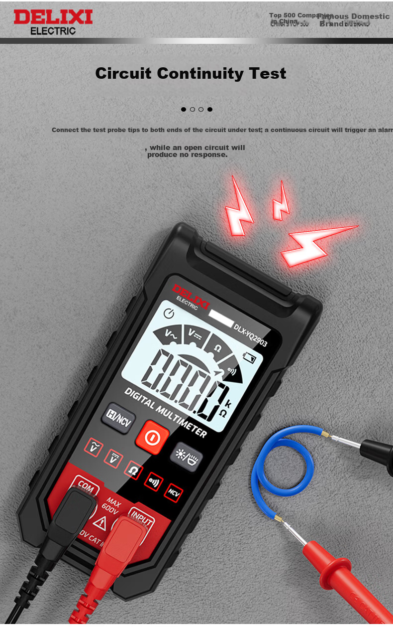 DELIXI ELECTRIC Digital Multimeter Smart Anti-Burn Ammeter Household Electrician High-Precision Mini Fully Automatic Universal Meter YQ2903 11
