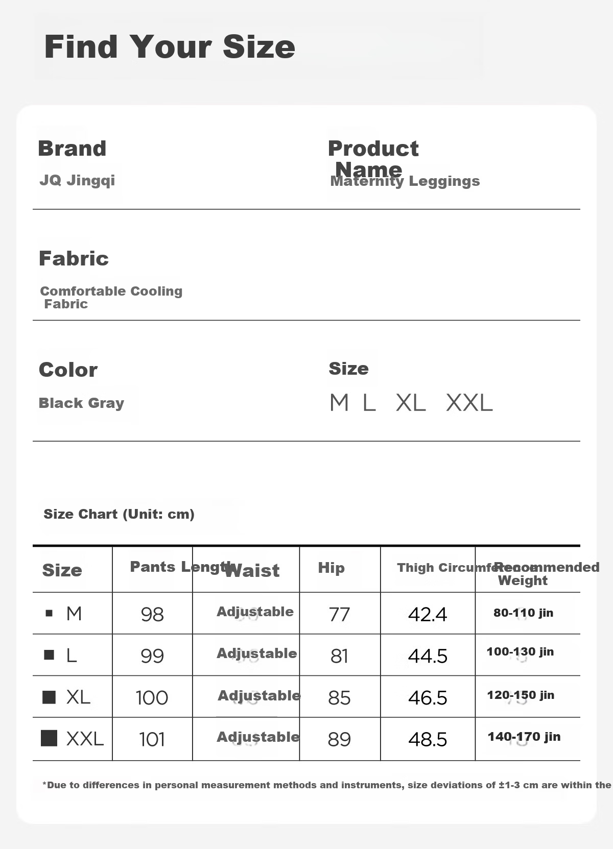 JOYNCLEON Maternity Leggings Spring and Autumn Adjustable Belly Support High Waist Skinny Maternity Pants Black XL Jyk155167 13
