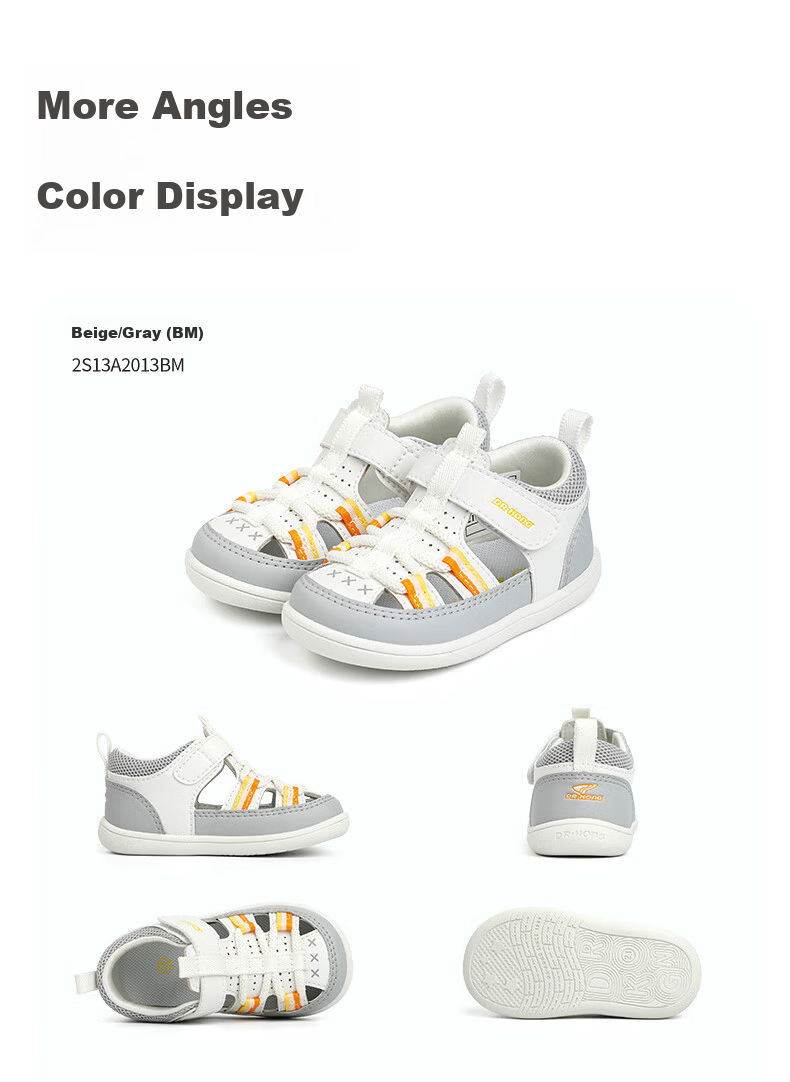 DR·KONG Toddler Walking Shoes Summer Kids Casual Baby Children Sandals 2S13A2013BM Beige/Grey Size 20 9