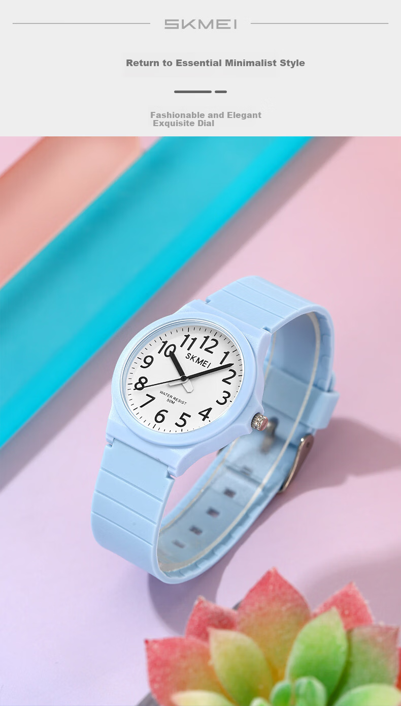 SKMEI Student Silent Pointer Quartz Exam Watch for Middle and High School Entrance Exams 2557 5