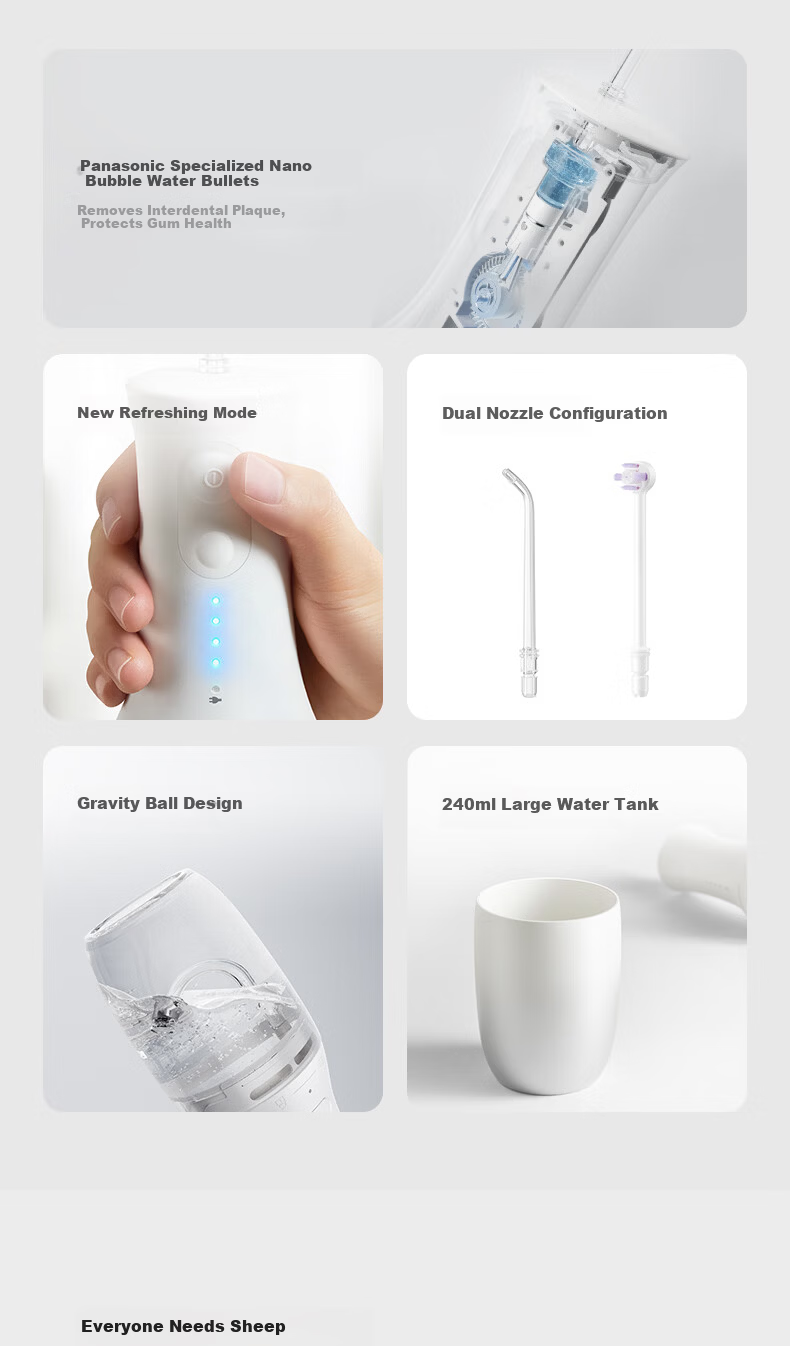 Panasonic Kobowling Pro Ultrasonic Dental Cleaner Adult Water Flosser Orthodontic Teeth Washer Teen Oral Irrigator Practical Birthday Gift 1551 Pink 14